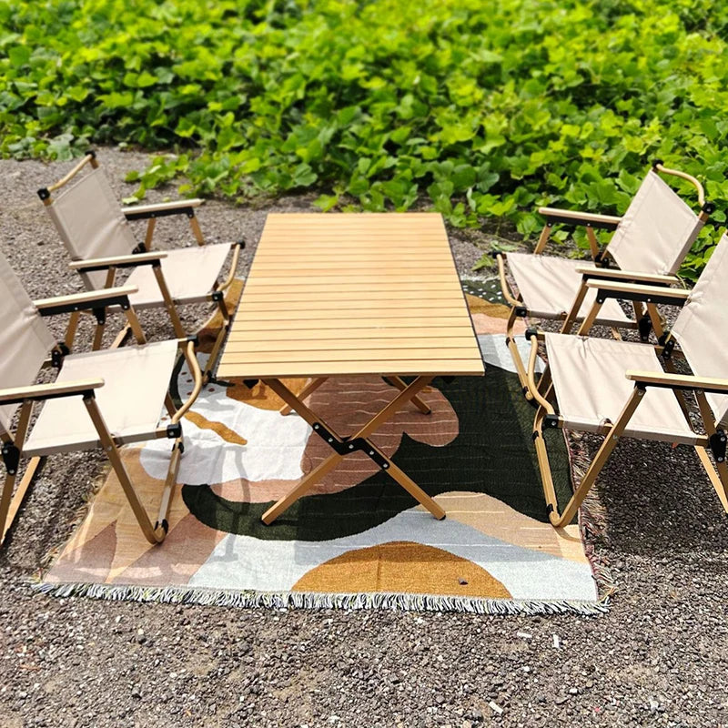 Lightweight picnic table for hiking and camping setup
