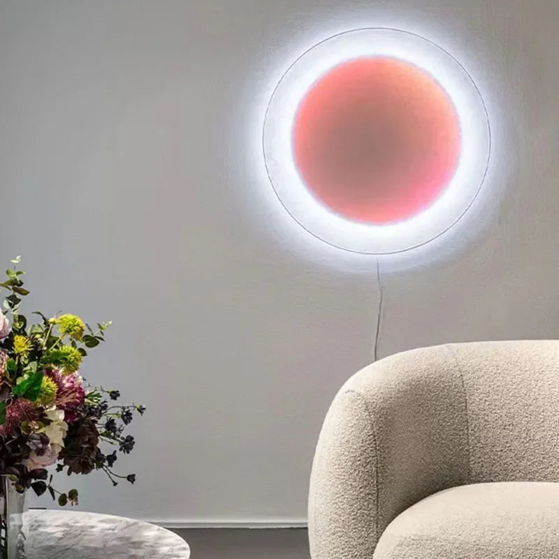 Gradient LED Wall Light for modern home decor with sun and moon glow effect