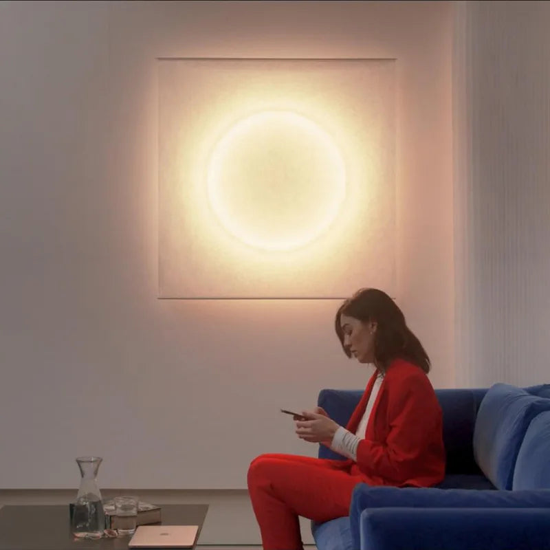 Gradient LED Wall Light for modern home decor with sun and moon glow effect