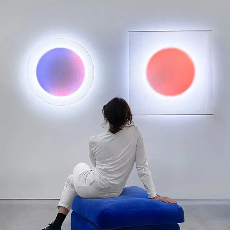 Gradient LED Wall Light for modern home decor with sun and moon glow effect